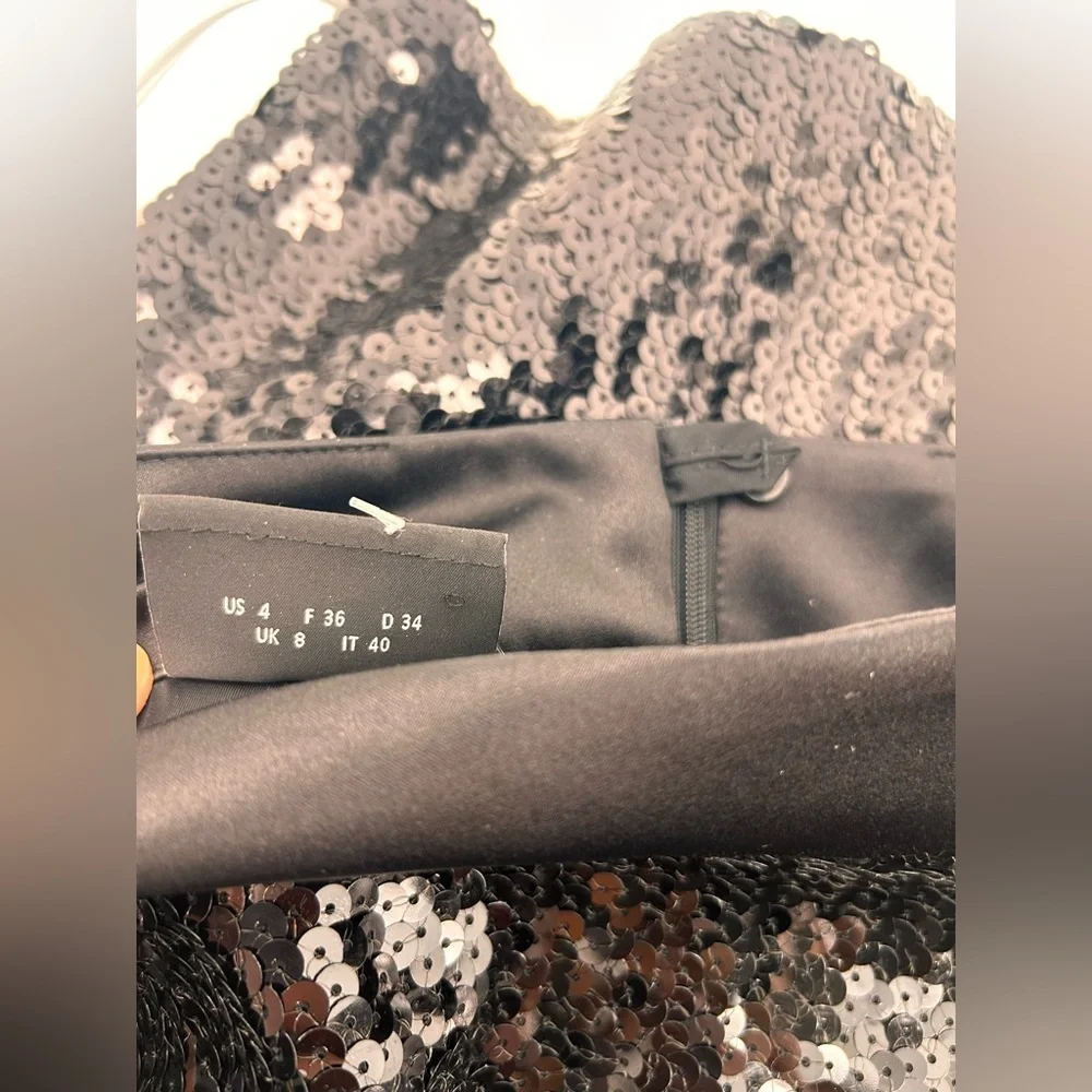 AKRIS Black Sequin BEADED PENCIL SKIRT QUIET LUXURY OLD MONEYSIZE 4 - Picture 4 of 11